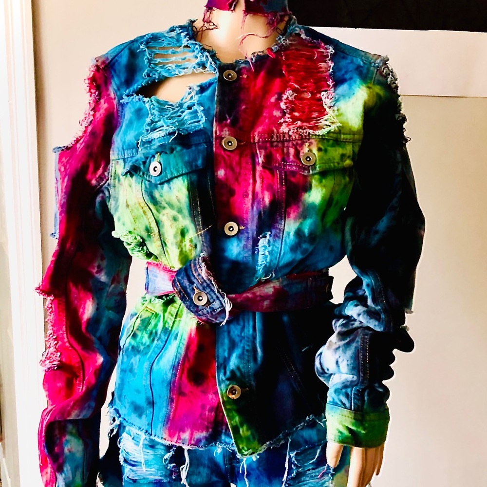 Tie Dyed Denim Jacket